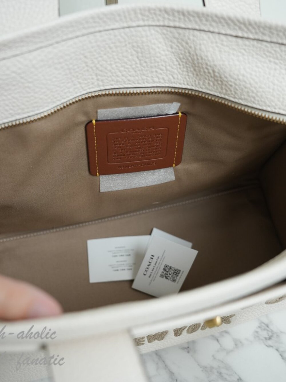 Coach CAM75 Cargo Tote Medium Crossbody Bag in Chalk Leather NWT - Picture 11 of 14